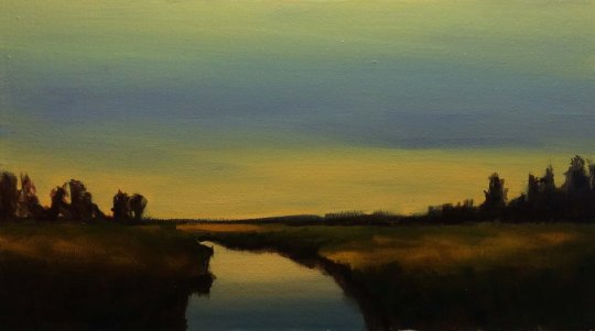 Oil Painting #37 Marshland at Sunset (45 x 25.3 cm)